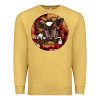 Antique Gold Christmas Baby Cow Premium Sweatshirt - RanaPortraitStore