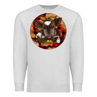 Dove Grey Christmas Baby Cow Premium Sweatshirt - RanaPortraitStore