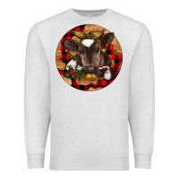 Oatmeal Heather Christmas Baby Cow Premium Sweatshirt - RanaPortraitStore