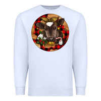 White Christmas Baby Cow Premium Sweatshirt - RanaPortraitStore