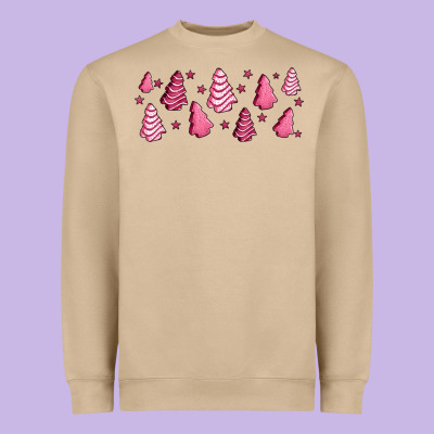 Pink Christmas Cakes Heavyweight Sweatshirt Designed By Jasminsmagicworld