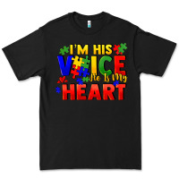 Black I'm his voice he is my heart Premium Tee - FaDigitalArtStudio
