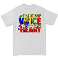 Dove Grey I'm his voice he is my heart Premium Tee - FaDigitalArtStudio