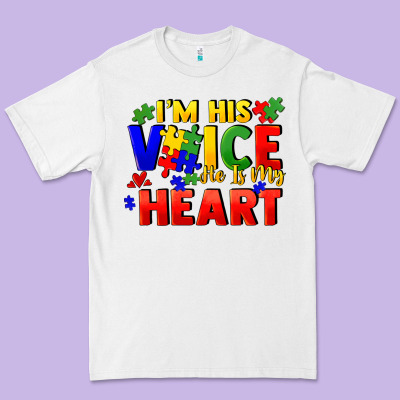 I'm His Voice He Is My Heart Premium Tee Designed By Fadigitalartstudio
