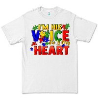 White I'm his voice he is my heart Premium Tee - FaDigitalArtStudio