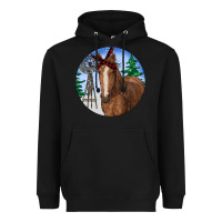 Black Horse Christmas Heavyweight Hoodie - RanaPortraitStore