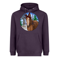 Plum Horse Christmas Heavyweight Hoodie - RanaPortraitStore