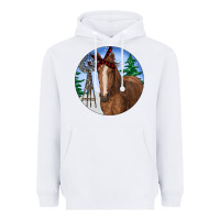 White Horse Christmas Heavyweight Hoodie - RanaPortraitStore