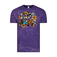 Cloud Purple Cat  Mama Vintage Tee - FaDigitalArtStudio