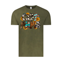 Vintage Olive Cat  Mama Vintage Tee - FaDigitalArtStudio
