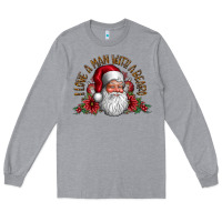 Heather Grey i love a man with beard Long Sleeve Tee - CowhideDigitalArt