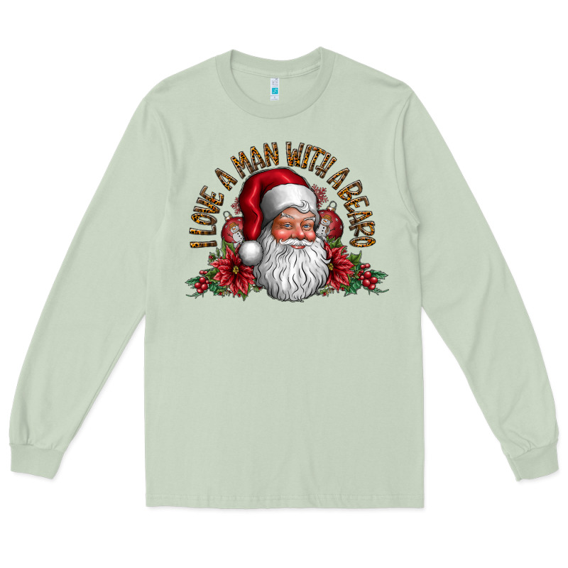 I Love A Man With Beard Long Sleeve Tee by CowhideDigitalArt | Teevron