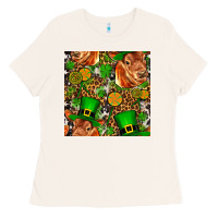 Bone st patricks  cow with candy Ladies Tee - FaDigitalArtStudio