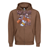 Chestnut sky j mauve sneaker girl afro woman Zipper Hoodie - RanaPortraitStore