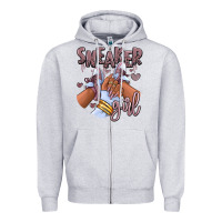 Sky J Mauve Sneaker Girl Afro Woman Zipper Hoodie | Teevron