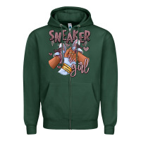 Sports Green sky j mauve sneaker girl afro woman Zipper Hoodie - RanaPortraitStore