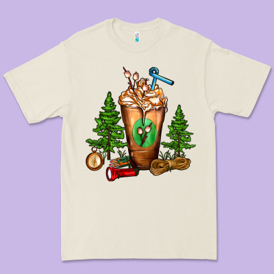 Camping Cold Drink Frappe Premium Tee Designed By Fadigitalartstudio