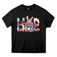 Black Easter Day Hop bunny Heavy Core Tee - OliviaCreatesArt