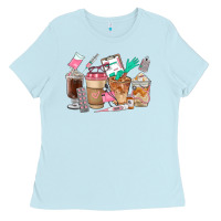 Baby Blue Nurse Coffee Cups Ladies Tee - FaDigitalArtStudio