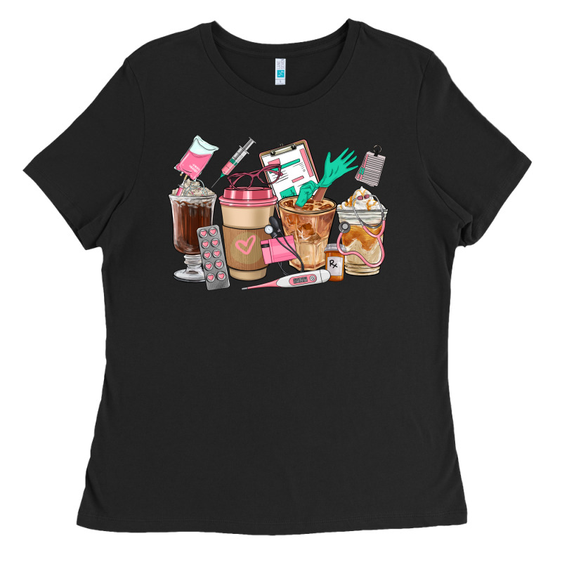 Nurse Coffee Cups Ladies Tee by FaDigitalArtStudio | Teevron
