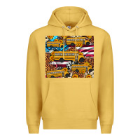 Antique Gold school bus American flag sunflower cowhide leopard Premium Hoodie - Artiststas