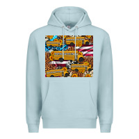 Blue Mist school bus American flag sunflower cowhide leopard Premium Hoodie - Artiststas