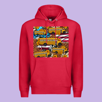 School Bus American Flag Sunflower Cowhide Leopard Premium Hoodie Designed By Artiststas