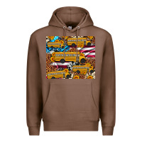Chestnut school bus American flag sunflower cowhide leopard Premium Hoodie - Artiststas