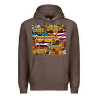 Coffee school bus American flag sunflower cowhide leopard Premium Hoodie - Artiststas