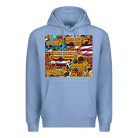 Colony Blue school bus American flag sunflower cowhide leopard Premium Hoodie - Artiststas