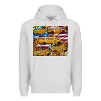 Dove Grey school bus American flag sunflower cowhide leopard Premium Hoodie - Artiststas