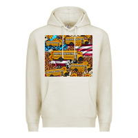 Oatmeal Heather school bus American flag sunflower cowhide leopard Premium Hoodie - Artiststas