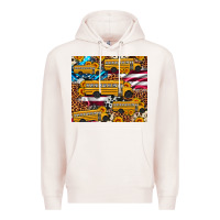 Pale Pink school bus American flag sunflower cowhide leopard Premium Hoodie - Artiststas