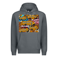 Rock school bus American flag sunflower cowhide leopard Premium Hoodie - Artiststas