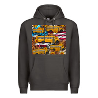 Smoke school bus American flag sunflower cowhide leopard Premium Hoodie - Artiststas