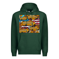 Sports Green school bus American flag sunflower cowhide leopard Premium Hoodie - Artiststas