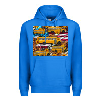 True Royal school bus American flag sunflower cowhide leopard Premium Hoodie - Artiststas