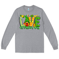 Heather Grey love st patricks day Long Sleeve Tee - CowhideDigitalArt