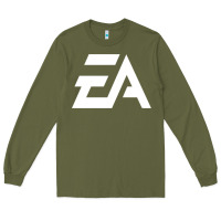 Army Green #electronicArts EA  white Long Sleeve Tee - DesigneFamous
