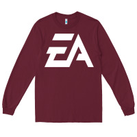 Burgundy #electronicArts EA  white Long Sleeve Tee - DesigneFamous