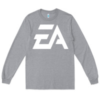 Heather Grey #electronicArts EA  white Long Sleeve Tee - DesigneFamous