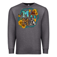 Charcoal Heather sunflowers hexagon frame mama Premium Sweatshirt - Jasminsmagicworld