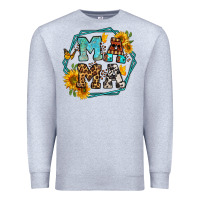 Heather Grey sunflowers hexagon frame mama Premium Sweatshirt - Jasminsmagicworld