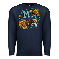 Navy sunflowers hexagon frame mama Premium Sweatshirt - Jasminsmagicworld