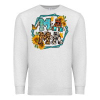 Oatmeal Heather sunflowers hexagon frame mama Premium Sweatshirt - Jasminsmagicworld