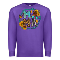Purple sunflowers hexagon frame mama Premium Sweatshirt - Jasminsmagicworld