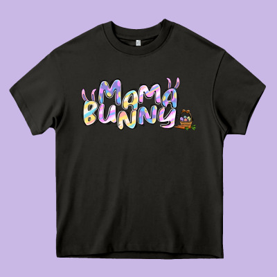 Easter Mama Bunny Heavy Core Tee Designed By Jasminsmagicworld