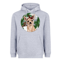 Heather Grey Chihuahua And Farm Heavyweight Hoodie - RanaPortraitStore