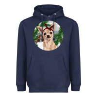 Navy Chihuahua And Farm Heavyweight Hoodie - RanaPortraitStore