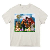 Cream Farm animals 20oz Heavy Core Tee - OliviaCreatesArt